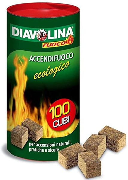 Diavolina accendifuoco ecologica 100 cubetti