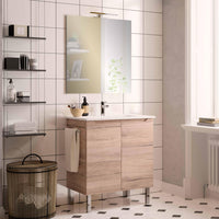 Mobile bagno "EASY BUSINESS TERRA" con specchiera e applique